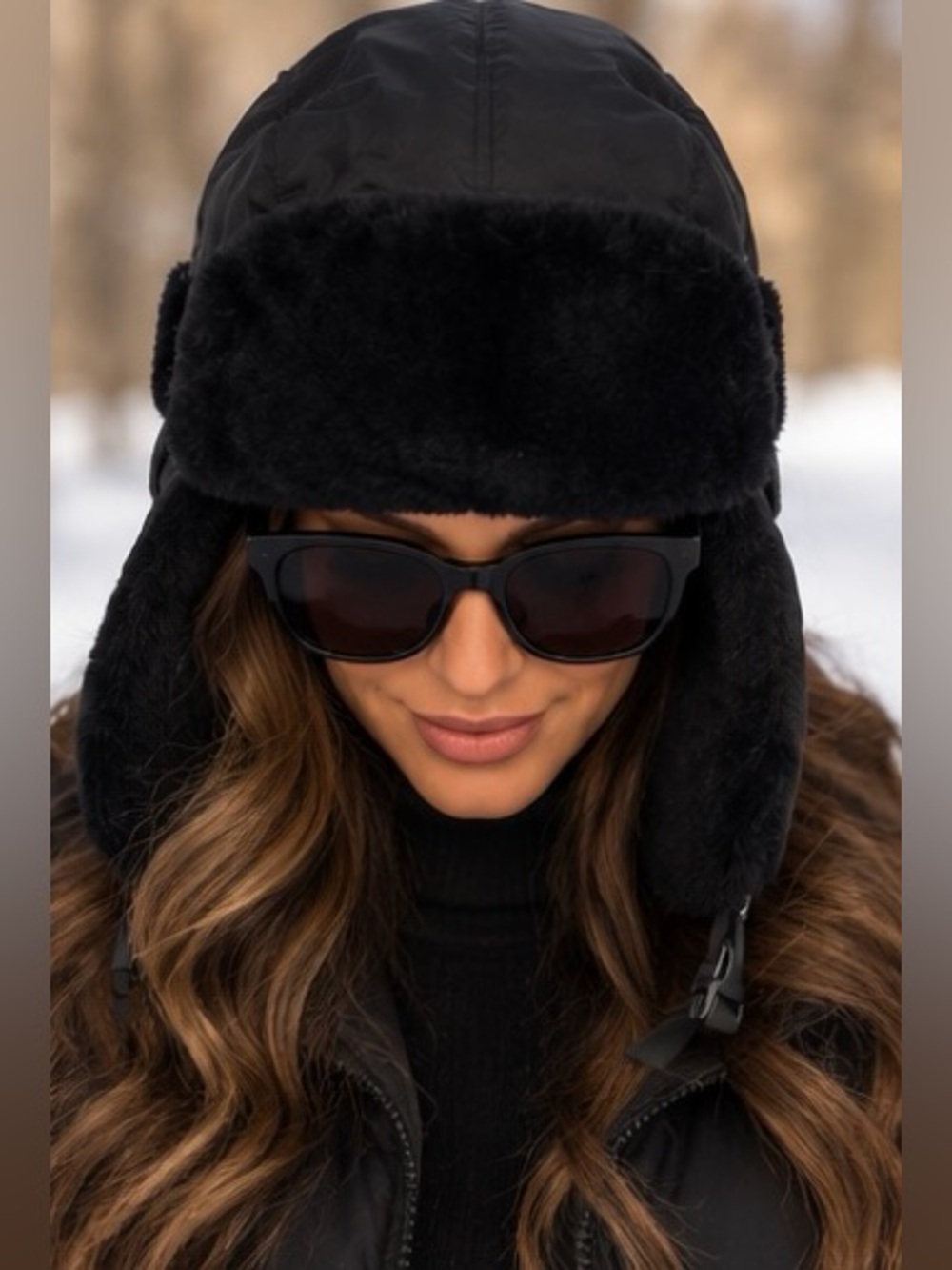 Metal Mulisha Black Faux Fur Trapper Hat
